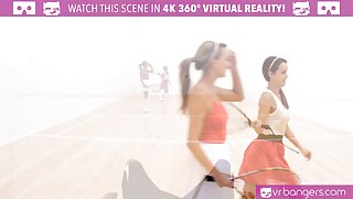VR Bangers - DILLION and PRISTINE SCISSORING after NAKED Racquetball